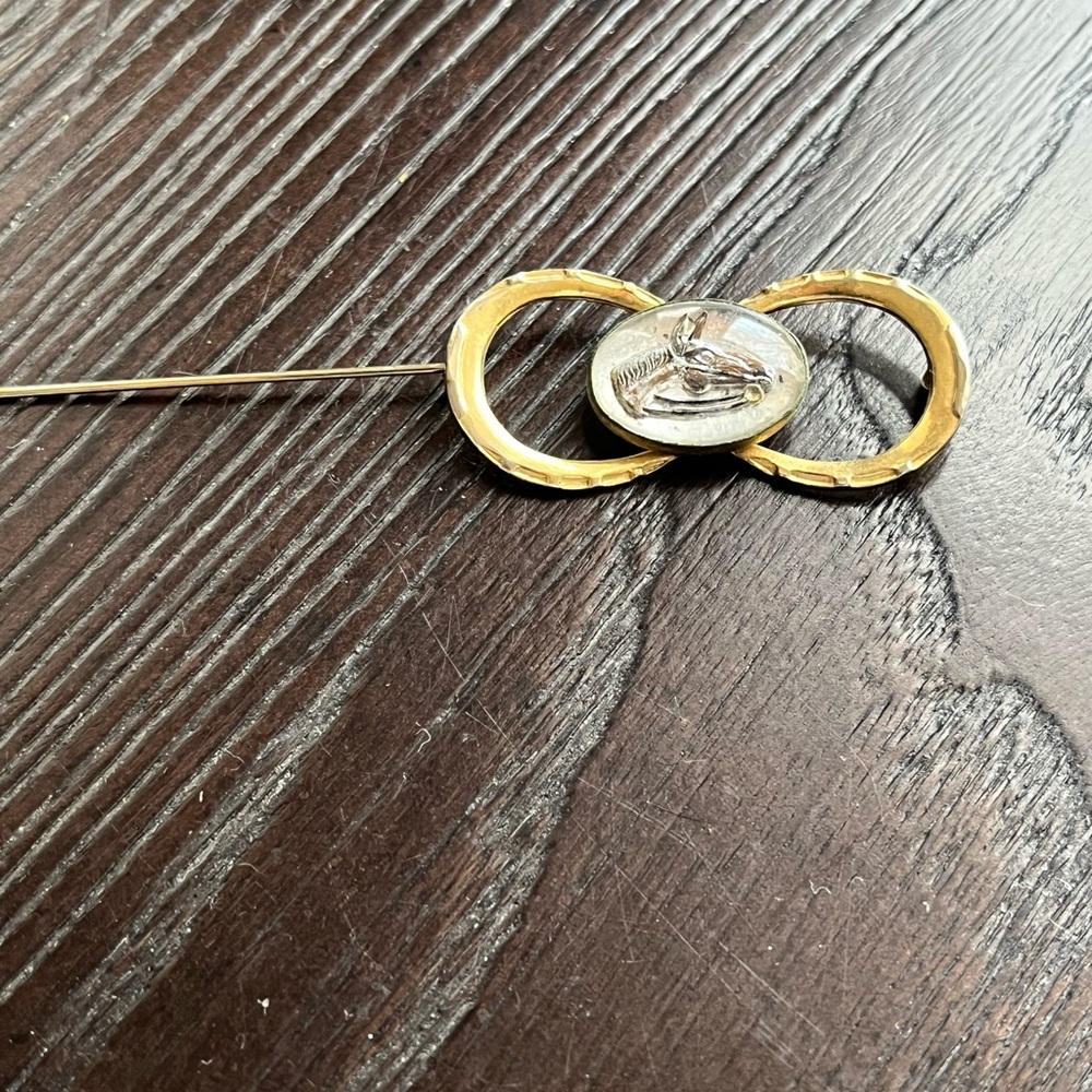 Silver & Gold Tone Horse Equestrian/Kentucky Derby Rodeo Pin/Brooch - Picture 3 of 8